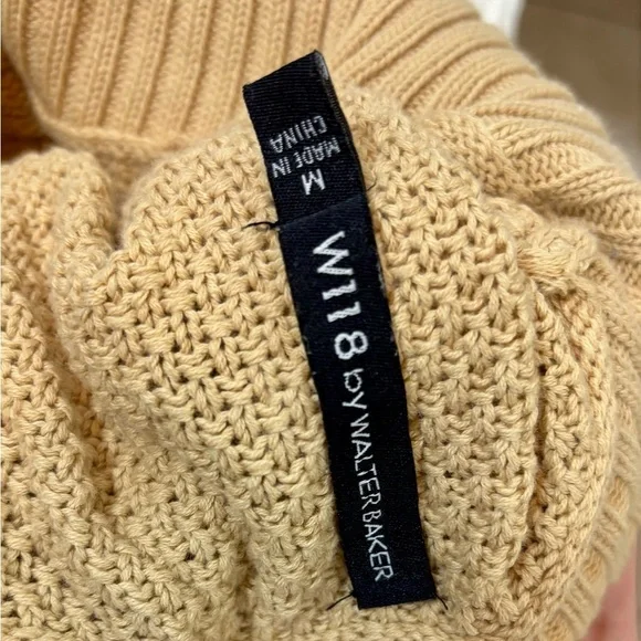 W118 by Walter Baker Cream and Tan Cowl Neck Sweater - Picture 4 of 4